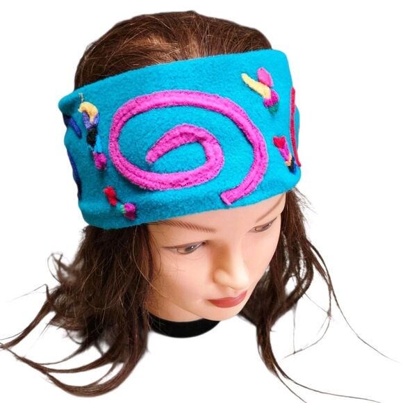 Denali Colorful Fleece Winter Headband Ear Cover Blue Made In USA - Picture 1 of 8